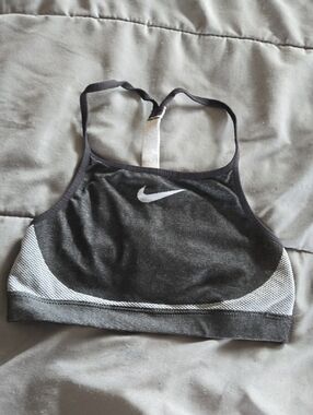 Girls Nike Gray & White Racerback Sports Bra